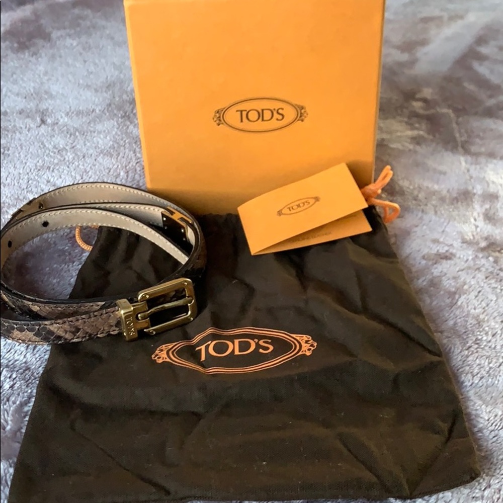 Tods snake skin belt